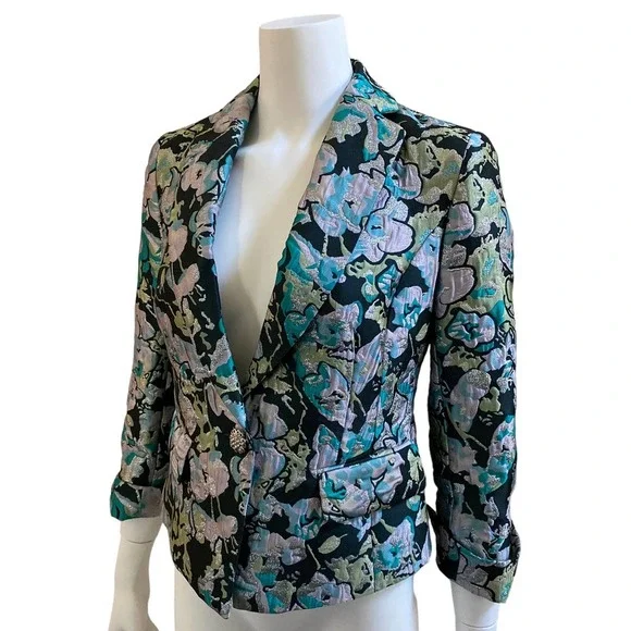 NWT ETCETERA Blazer In Bloom Print, size 2 - Picture 5 of 16